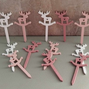 Rénszarvas, hintaló, karácsonyi, adventi hobby, kreatív, dekor fafigura, mini beszúró, 3db/cs. - kellékek & szerszámok - dekorációs kellékek - figurák - Meska.hu