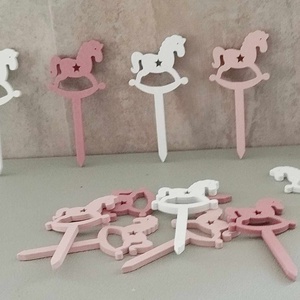 Rénszarvas, hintaló, karácsonyi, adventi hobby, kreatív, dekor fafigura, mini beszúró, 3db/cs. - kellékek & szerszámok - dekorációs kellékek - figurák - Meska.hu