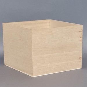 Dekorláda, doboz, box, kocka, natúr, fa, dekorációs alapanyag, 16cmx16cm - Meska.hu