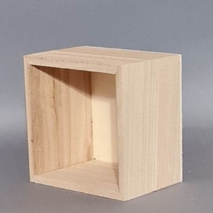 Dekorláda, doboz, box, kocka, natúr, fa, dekorációs alapanyag, 11cmx11cm - Meska.hu