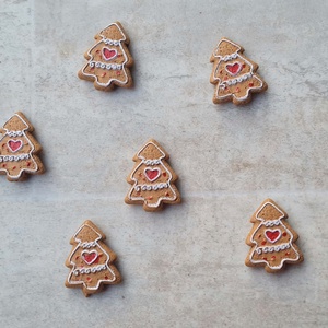 Mézeskalács karácsonyfa, mini fenyőfa, öntapadós, karácsonyi, adventi dekorációs figura, Kellékek & szerszámok, Dekorációs kellékek, Figurák, Virágkötés, MESKA