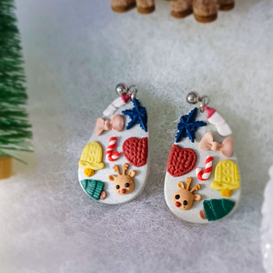 Christmas (karácsony) Slab fülbevaló � egyedi karácsonyi kézműves ékszer - Meska.hu