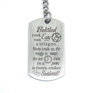 Belőled csak egy van acél medálos kulcstartó, Táska & Tok, Kulcstartó & Táskadísz, Kulcstartó, , MESKA