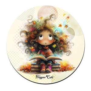 Álmodó őszi Könyvmoly lány pohár alátét, , , MESKA