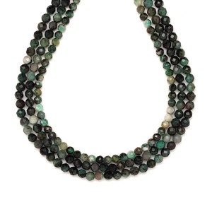 Smaragd fazettált golyó 3-4mm  ékszerkészítő alapanyag (füzér), Kellékek & szerszámok, Ásvány alapanyag, Ásványfüzér, , MESKA