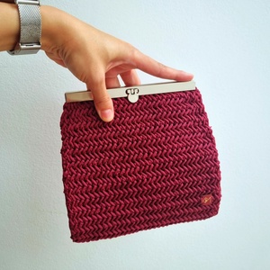 Horgolt kézitáska, alkalmi clutch, fém zárral - táska & tok - kézitáska & válltáska - alkalmi táska - Meska.hu