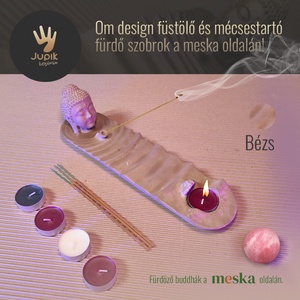 Füstölő és mécsestartó öntött Buddha fürdő szobor, Művészet, Szobor, Kő, Szobrászat, MESKA