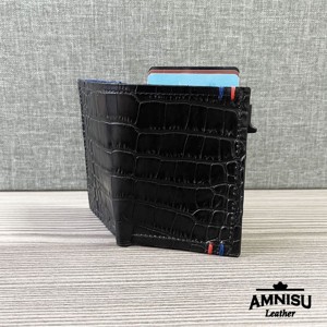 Fekete alumínium irattartós pénztárca - táska & tok - pénztárca & más tok - pénztárca - női pénztárca - Meska.hu