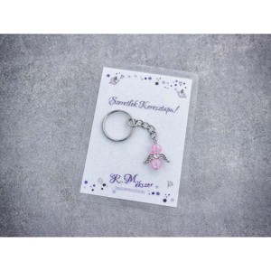 Szeretlek Keresztapa rózsaszín angyal medálos kulcstartó, Táska & Tok, Kulcstartó & Táskadísz, Kulcstartó, , MESKA