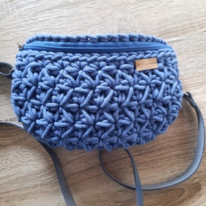 Horgolt övtáska- piros/szürke , Táska & Tok, Övtáska, Horgolás, MESKA