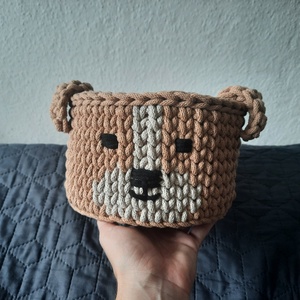 Kutya mintás tároló , Baba - mama, Babaszobabútor, Játéktároló, Horgolás, MESKA