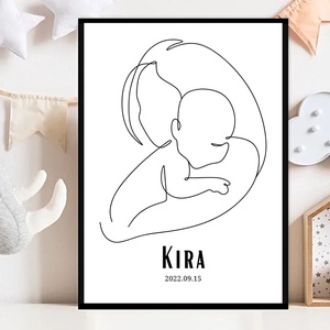 Minimalista újszülött poszter, Művészet, Grafika & Illusztráció, Digitális, Fotó, grafika, rajz, illusztráció, MESKA