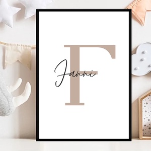 Minimalista monogramos újszülött poszter - művészet - grafika & illusztráció - digitális - Meska.hu