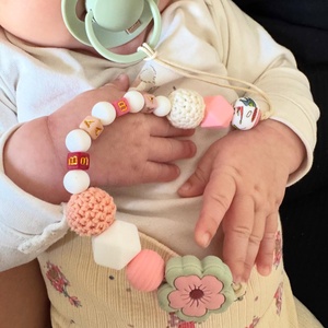 Virágos cumilánc és nyuszis rágóka - baba - mama - baba játékok - rágcsalánc - Meska.hu