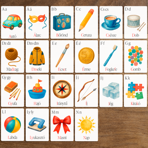 Tárgyak ABC kártyák, Művészet, Grafika & Illusztráció, Digitális, Fotó, grafika, rajz, illusztráció, MESKA