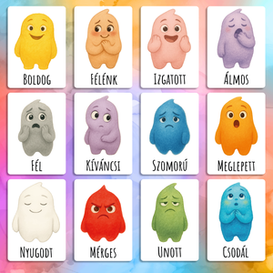 Érzelmek tanuló kártyák , Művészet, Grafika & Illusztráció, Digitális, Fotó, grafika, rajz, illusztráció, MESKA