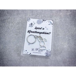 Leszel a Keresztanyukám stílusos nyuszi medálos kulcstartó, Táska & Tok, Kulcstartó & Táskadísz, Kulcstartó, , MESKA