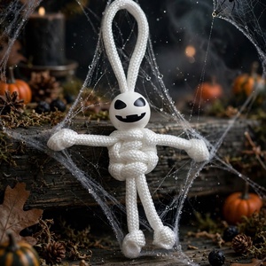 Szellem � pajti � - fehérzsinórból és festett golyóval - otthon & életmód - dekoráció - halloween - halloweeni figurák - Meska.hu