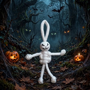 Kísértet � pajti � - fehér zsinór és festett fagolyó  - otthon & életmód - dekoráció - halloween - halloweeni figurák - Meska.hu