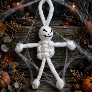Kísértet � pajti � - fehér zsinór és festett fagolyó  - otthon & életmód - dekoráció - halloween - halloweeni figurák - Meska.hu