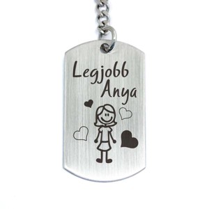 Legjobb Anya acél szögletes medálos kulcstartó, Táska & Tok, Kulcstartó & Táskadísz, Kulcstartó, , MESKA