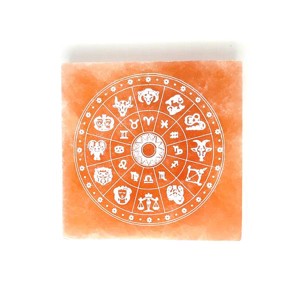Szelenit négyzet zodiákus narancs 7-8cm, Kellékek & szerszámok, Ásvány alapanyag, Szelenit korong, , MESKA