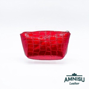 Meggy piros lakk krokkómintás egy cipzáras egyenes swarovski köves kulcstartó E5023 -  - Meska.hu