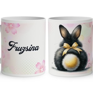 Névvel kérhető - Fekete Nyuszi popsi mintás bögre, Otthon & Életmód, Konyhafelszerelés, tálalás, Tálalás, Bögre & Csésze, , MESKA