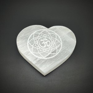 Szelenit szív lapos om mandala 10cm, Kellékek & szerszámok, Ásvány alapanyag, Ásvány figura, , MESKA