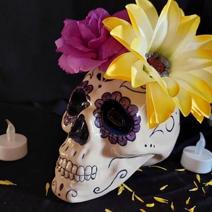 Kerámia koponya (Mexikói cukor koponya) - otthon & életmód - dekoráció - halloween - halloweeni asztaldísz - Meska.hu