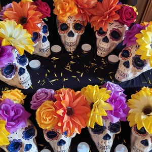 Kerámia koponya (Mexikói cukor koponya) - otthon & életmód - dekoráció - halloween - halloweeni asztaldísz - Meska.hu