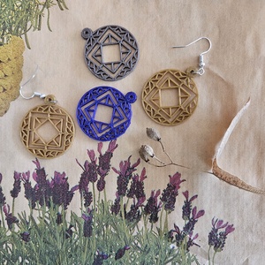 Modern, könnyű, mandala stílusú 3D�nyomtatott fülbevaló (arany, nikkelmentes akasztóval) - ékszer - fülbevaló - lógó fülbevaló - Meska.hu