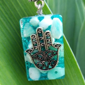 Orgonit medál - Fatima keze -Hamsa, Ékszer, Nyaklánc, Medálos nyaklánc, Ékszerkészítés, Mindenmás, MESKA