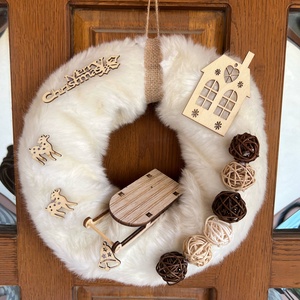 White Christmas karácsonyi ajtódísz, Karácsony, Karácsonyi lakásdekoráció, Karácsonyi ajtódíszek, Mindenmás, MESKA