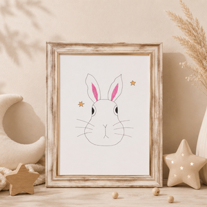 Egyszerű nyuszis falikép, Baba - mama, Babaszoba dekoráció, Babaszoba kép, Fotó, grafika, rajz, illusztráció, MESKA