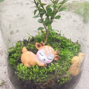 Kézműves florárium őzikével � mohás mini üvegkert ??, Otthon & Életmód, Dekoráció, Asztal és polc dekoráció, Florárium, terrárium, , MESKA