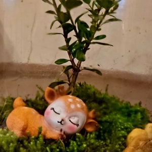 Kézműves florárium őzikével � mohás mini üvegkert  - otthon & életmód - dekoráció - asztal és polc dekoráció - florárium, terrárium - Meska.hu