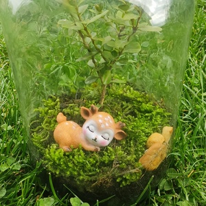 Kézműves florárium őzikével � mohás mini üvegkert  - otthon & életmód - dekoráció - asztal és polc dekoráció - florárium, terrárium - Meska.hu