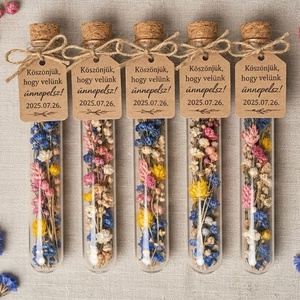 Esküvői köszönőajándék virág kémcsőben , Esküvő, Emlék & Ajándék, Köszönőajándék, Fotó, grafika, rajz, illusztráció, Mindenmás, MESKA