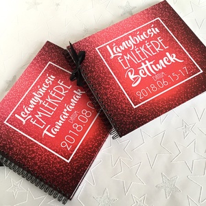 Lánybúcsú ajándék emlékkönyv - Rózsazín Prémium egyedi album - emlék a menyasszonynak - füzet / napló - 21x19cm - esküvő - lánybúcsú - Meska.hu