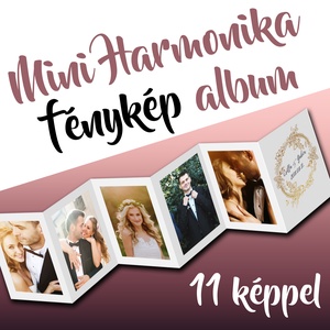 Egyedi 11 fotós Mini Harmonika Fotóalbum - Köszönőajándék / Fénykép album / Menyasszony és Vőlegény nevével 10x7cm-es -  - Meska.hu
