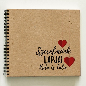 Ajándék a párodnak - Szerelmünk lapjai Prémium egyedi album - emlékkönyv - füzet / 21x19cm / C designn - Meska.hu