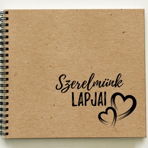 Ajándék a párodnak - Szerelmünk lapjai Prémium egyedi album - emlékkönyv - füzet / napló - 21x19cm / natúr-fekete - otthon & életmód - papír, írószer - album & fotóalbum - Meska.hu