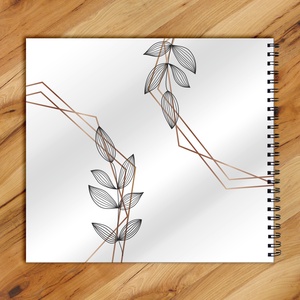 Geometrikus leveles design vendégkönyv / emlékkönyv - egyedi album - esküvői emlék - füzet / napló - 21x19cm  - esküvő - emlék & ajándék - vendégkönyv - Meska.hu