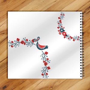 Népies jellegű design vendégkönyv / emlékkönyv - egyedi album - esküvői emlék - füzet / napló - 21x19cm  - esküvő - emlék & ajándék - vendégkönyv - Meska.hu