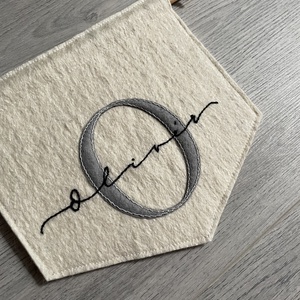 Modern feliratos gyapjú banner  - baba - mama - babaszoba dekoráció - babanév dekoráció - Meska.hu