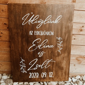 Esküvői üdvözlő tábla - esküvő - dekoráció - tábla & jelzés - Meska.hu