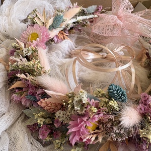 Szárazvirág fejdísz szett - esküvő - hajdísz - fejkoszorú - Meska.hu