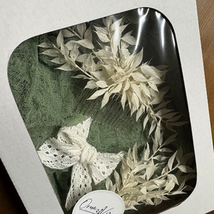 Szárazvirág fejdísz szett - esküvő - hajdísz - fejkoszorú - Meska.hu