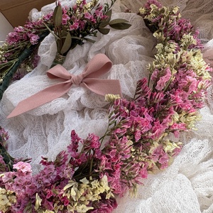 Szárazvirág fejdísz szett - esküvő - hajdísz - fejkoszorú - Meska.hu